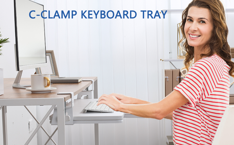 ETHU Keyboard Tray Under Desk, 26.77" X 11.81" Large Size