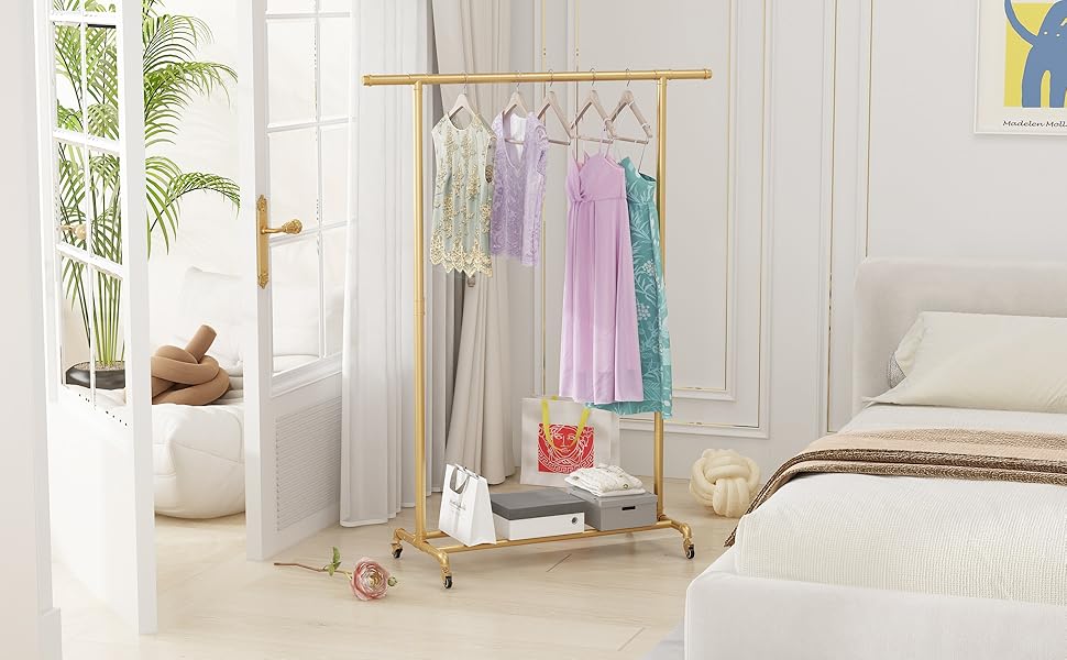 gold clothes rack