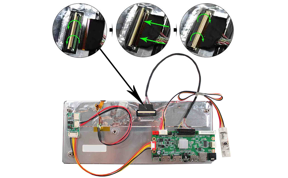 connection of 10.3 inch 1920x720 lcd screen