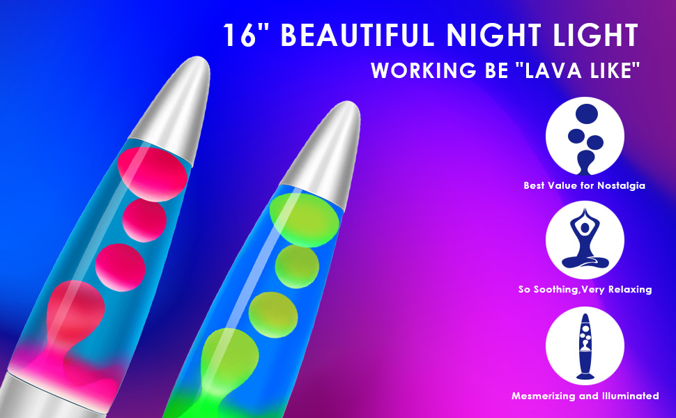 Mdismart Lava Lamp 16inches for Kids and Adults Big Motion Volcano