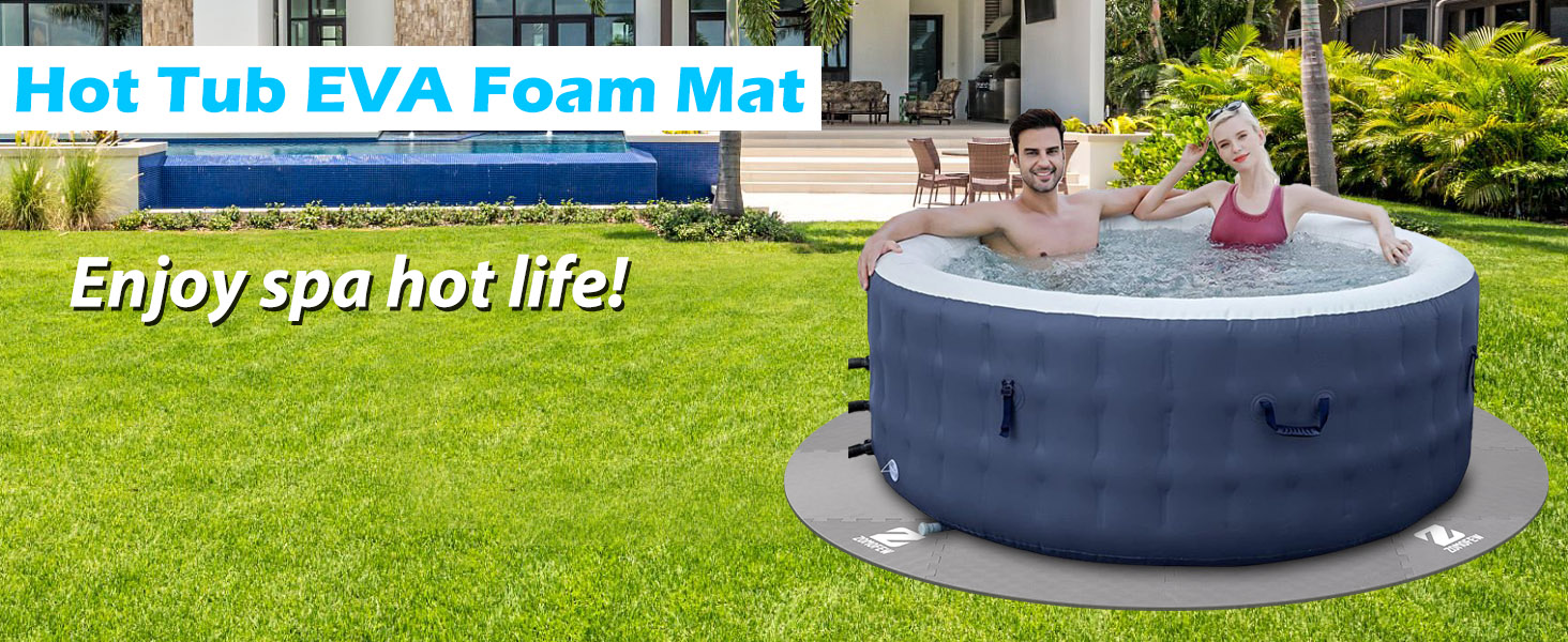 ZOMOFEW Hot Tub Mat for Inflatable Tub, 77IN Hot Tub Pad