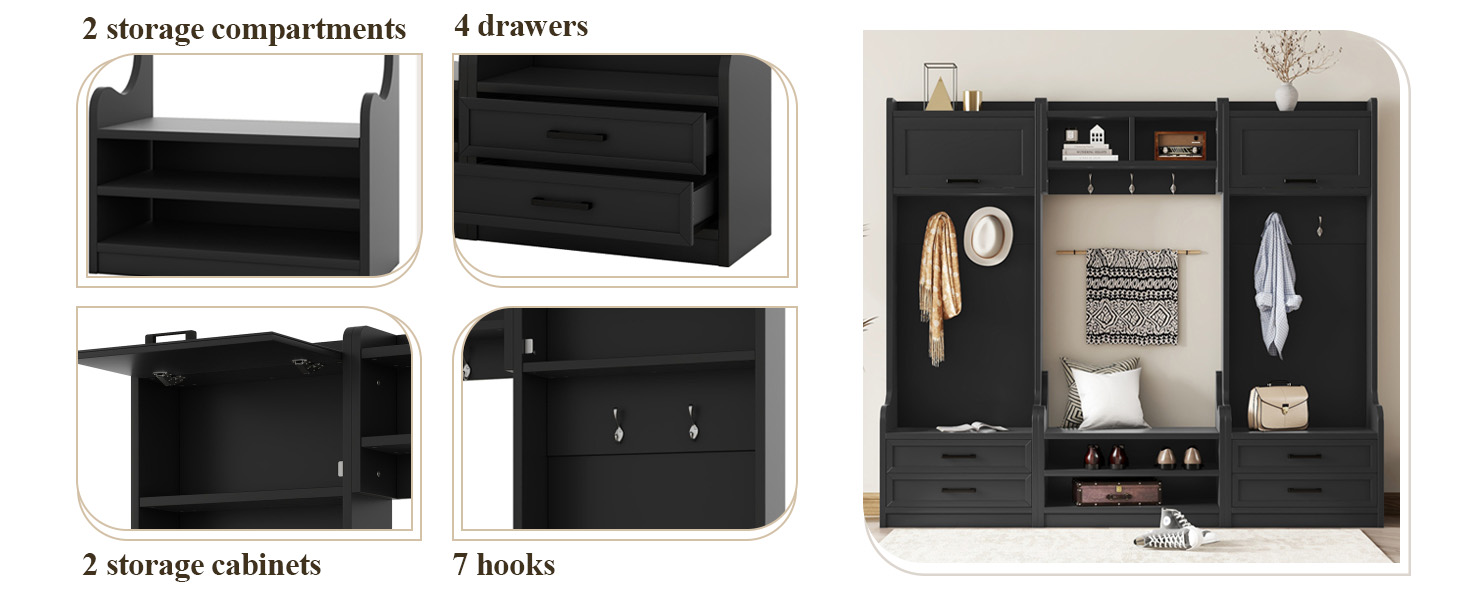 hall tree with storage