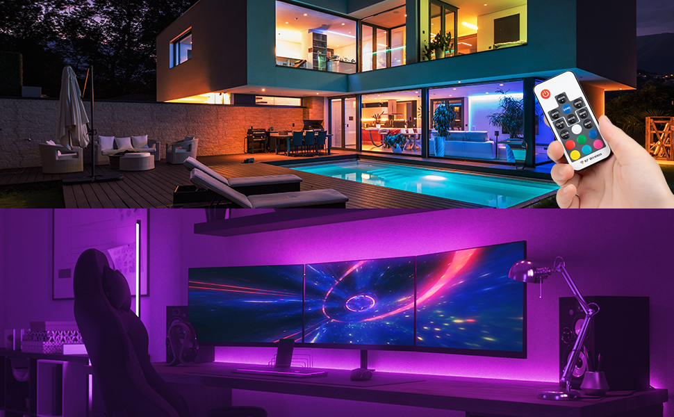 RGB LED Strip Lights, 4PCS x 1.64ft LED Shelf Lights, Display Case