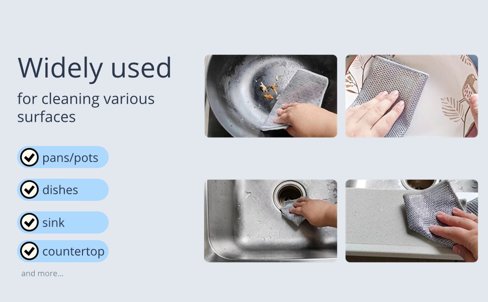 non-scratch wire dishwashing rags
