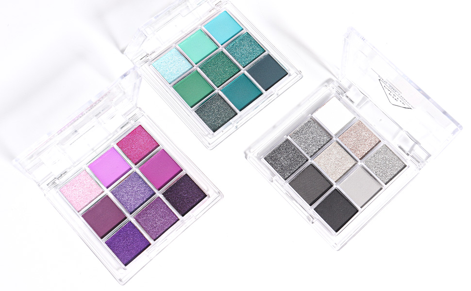 evpct 9 Colors Green Glitter Shimmer Eye Shadow Makeup Palette