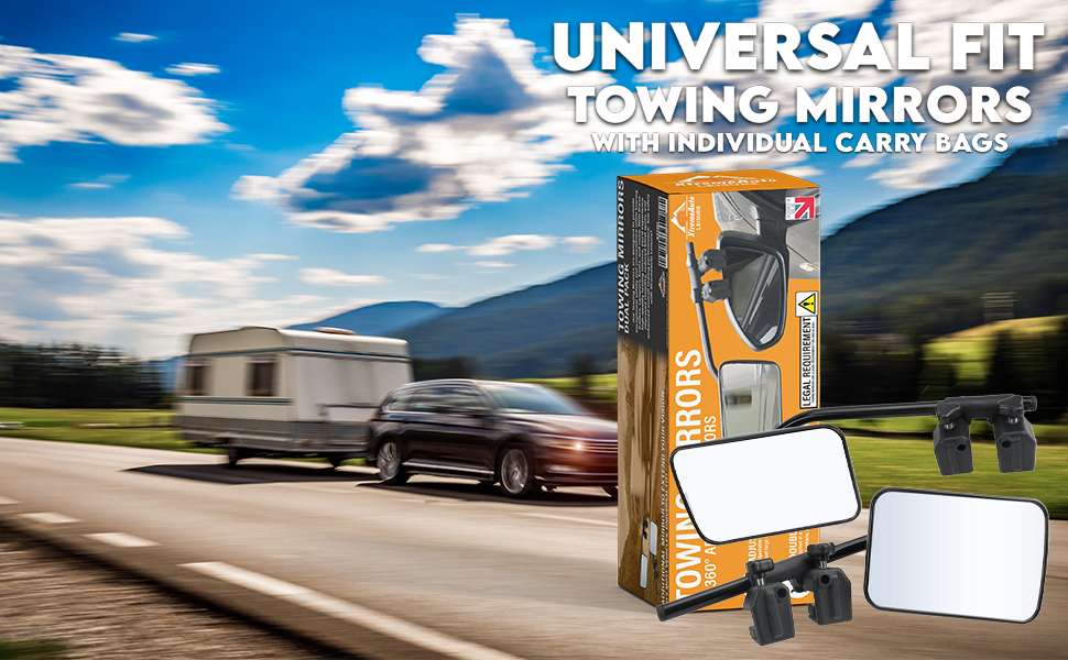 Xtremeauto Caravan Towing Mirrors Universal Wing Mirror Extensions