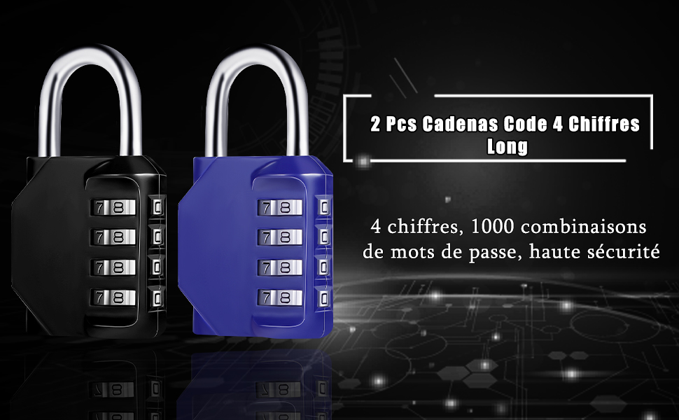 Dewenwils Cadenas Code 4 Chiffres, 1 Pc Cadenas Combinaison Exterieur  Etanche Cadenas Casier Code Alliage De Zinc, 8 Mm Diamtre 240g Serrure  Cadenas