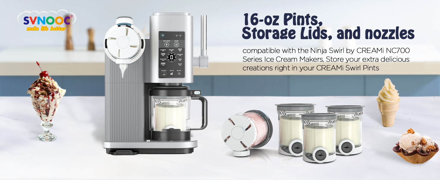 For Ninja Swirl by CREAMi NC700 Series Ice Cream & Soft Serve Makers