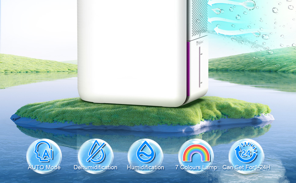 Smart 35OZ Dehumidifier and Humidifier Combo 2 in 1 (350 Sq. Ft) for Bedroom with 7