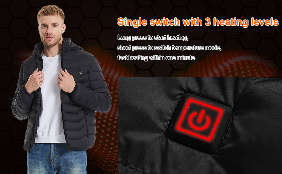 Single switch with 3 heating levels