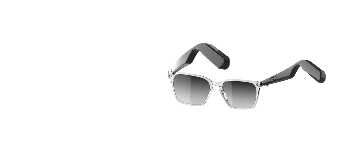 Lucyd Smart Sunglasses | Eclipse Model | Bluetooth Audio Glasses - Men & Women | Open Ear Noise Canceling Wireless Mics |4 Speakers | Voice Assistants Compatible | Narrow Size 14 Lucyd Lyte 2.0 Bluetooth Audio Sunglasses Unisex Black