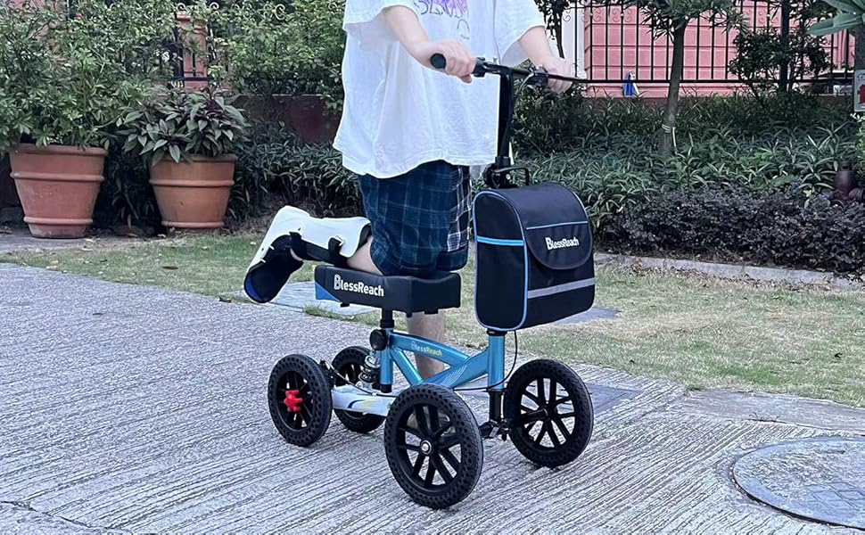 BlessReach Knee Scooter, All Terrain Foldable Knee Scooter