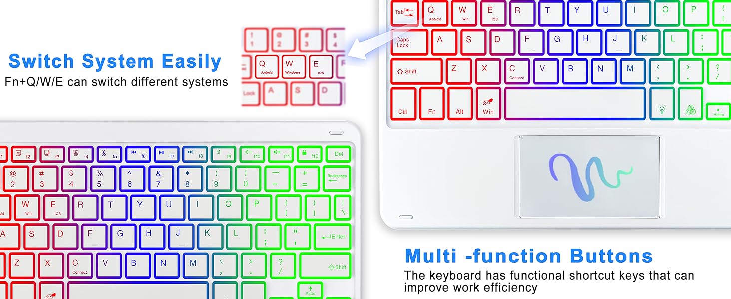 Samsung A9+ Rotating Case+Touch Keyboard(Sky Blue)-3