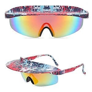 Visor Sunglasses Red Blue Film