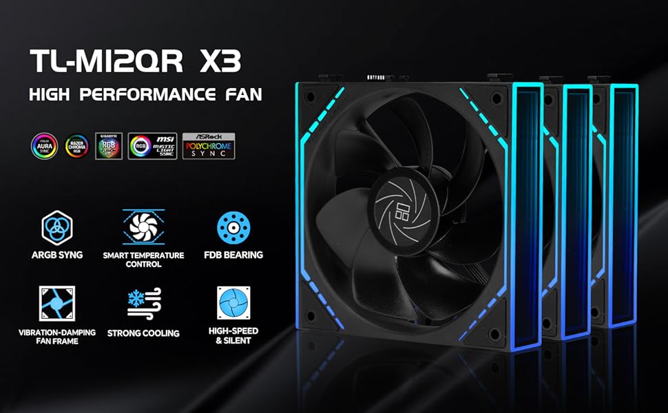 TL-M12QR X3 Reverse Blade Pc Fans