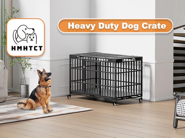 Amazon.com : HMHTCT 48 Inch Heavy Duty Dog Crate with Wheels