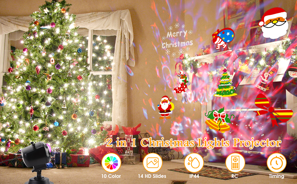 2 in 1 Christmas Lights Projector
