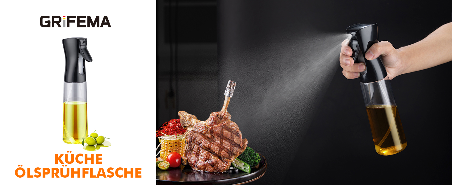 Der Text lautet: „DR PENA“ und „ÖLIGE DESINFEKTIONSLÖSUNG“. Produktdemonstration, die zeigt, wie eine Sprühflasche für Fleisch verwendet wird.