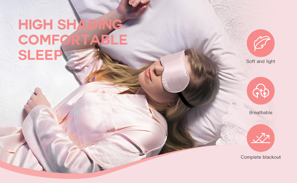 Silk Sleep Mask, Eye Mask, 22Momme 100 Pure Mulberry Silk Blackout