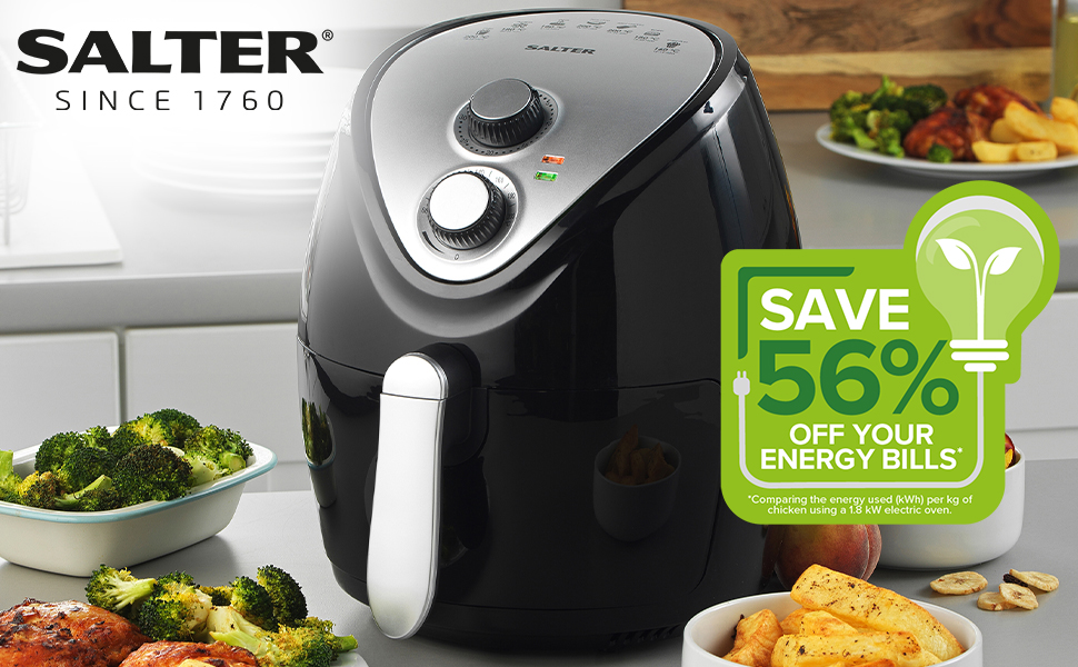 Salter EK2818 3.2L Personal Air Fryer With Hot Air Circulation, 1300W