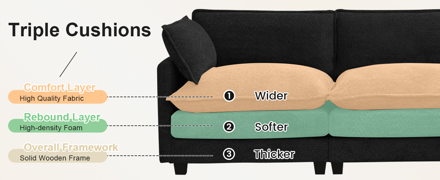 sofa couch modular sectional oversized extra large 3 4 seater comfy cloud black living room