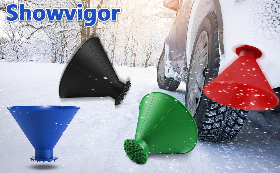 Ice Scraper for Car Windshield, Round Snow Shovel Magic ConeShaped