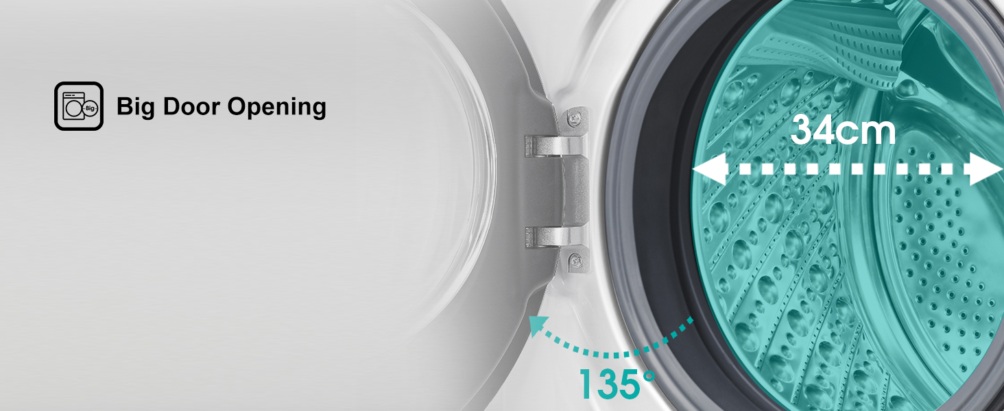 Super easy and convenient for loading and unloading the machine with the largest porthole door.