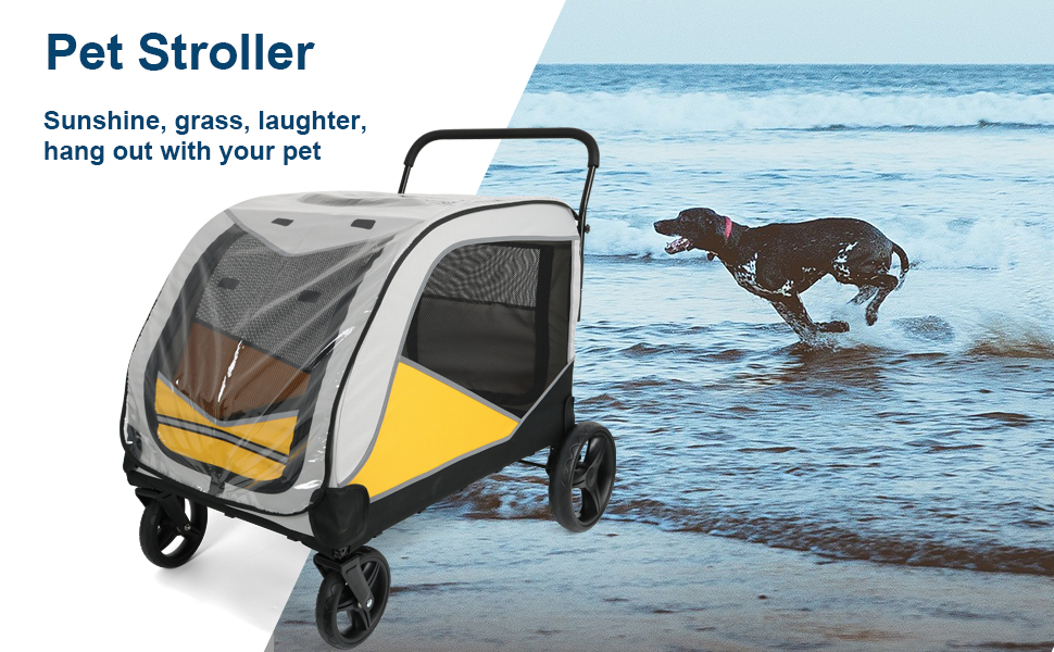 Large Dog Stroller for Medium Dogs, Dog Wagon for Large Dogs and Small Dogs, Pet