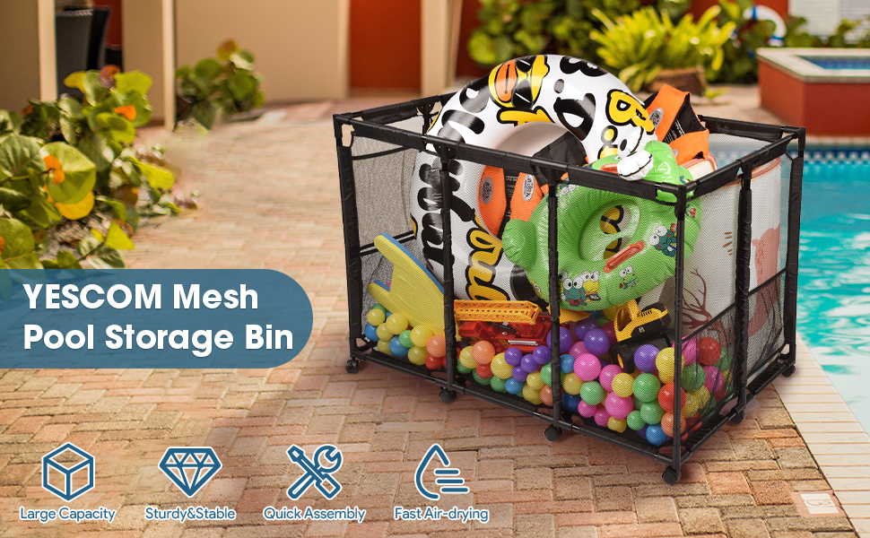 48"x30"x34" Mesh Pool Storage Bin XXLarge Pool