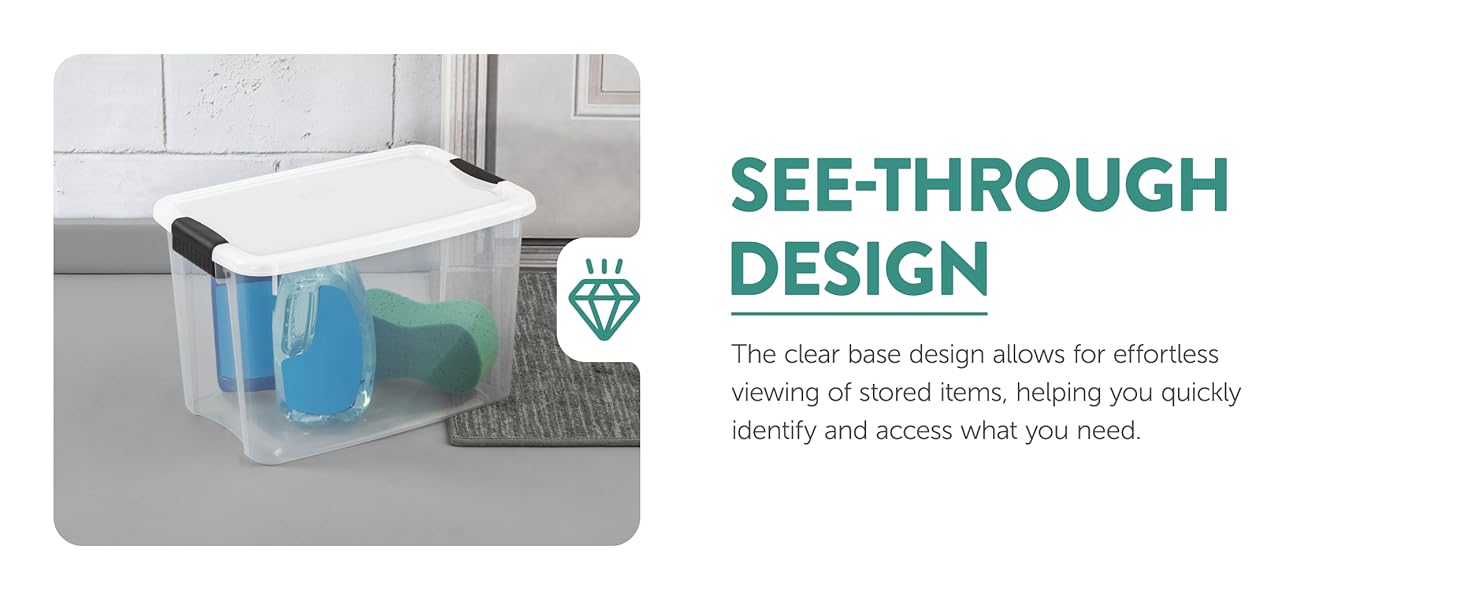 Clear base design allows for effortless viewing of stored items.