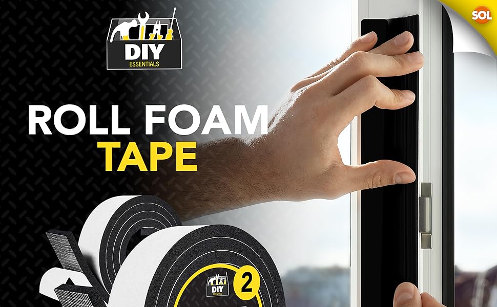 2pk Foam Tape 4m x 50mm Foam Draft Excluder Tape for Doors & Window