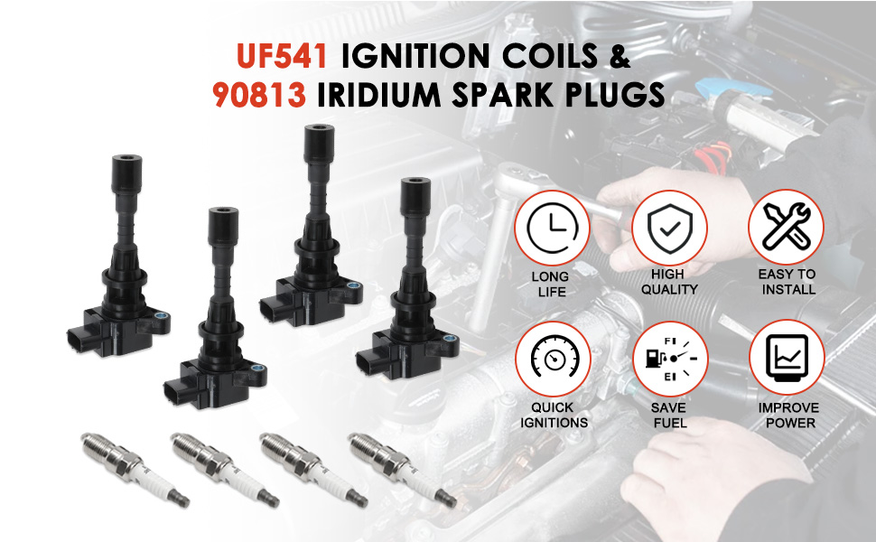 UF541 Ignition Coils & 90813 Iridium Spark Plugs