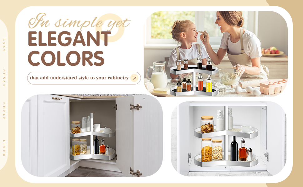 Frienda 2 Pcs Lazy Susan Shelf Liner Circle Kitchen Liners