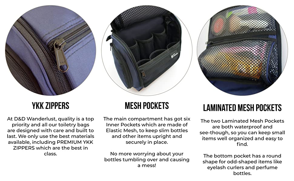 D&D Hanging Toiletry Bag for Men and Women | Perfect Travel Kit for Makeup, Toiletries and Cosmetics | Free eBook 19 wash bags for men hanging toiletry bag travel wash bag mens wash bags toiletry bags men's wash bag