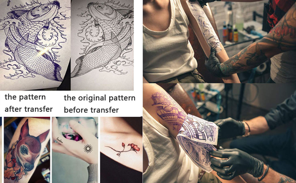 Tattoo Practice Skin with Transfer Paper, 30PCS Tattoo Fake