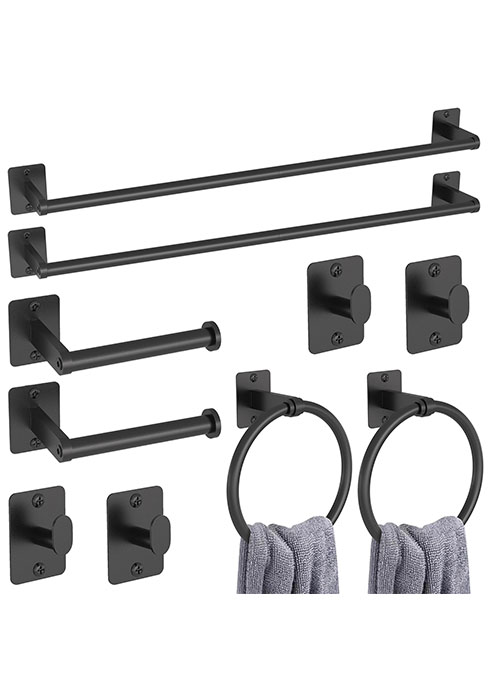 black bathroom accessories
