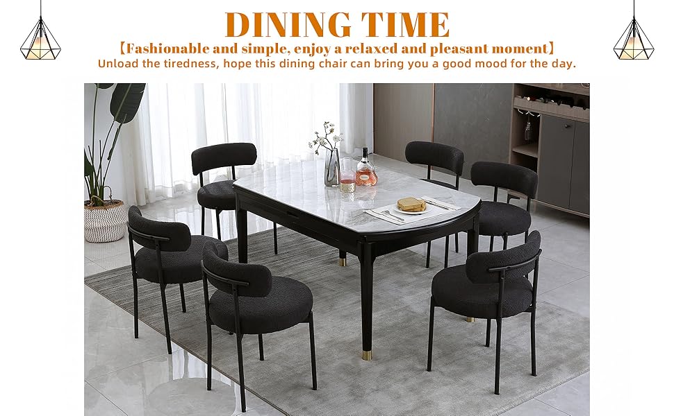 DYHOME Black Dining Chairs Set of 2, Mid-Century Modern