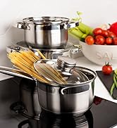 Daniks Modern Batterie de Cuisine INOX avec Couvercles en Verre - 6 Pièces, Tous Feux Dont Induction - Poignées en Silic 3fff2016 Fb94 4517 B626 D30dbaa70ef2. CR123,85,778,853 PT0 SX166 V1