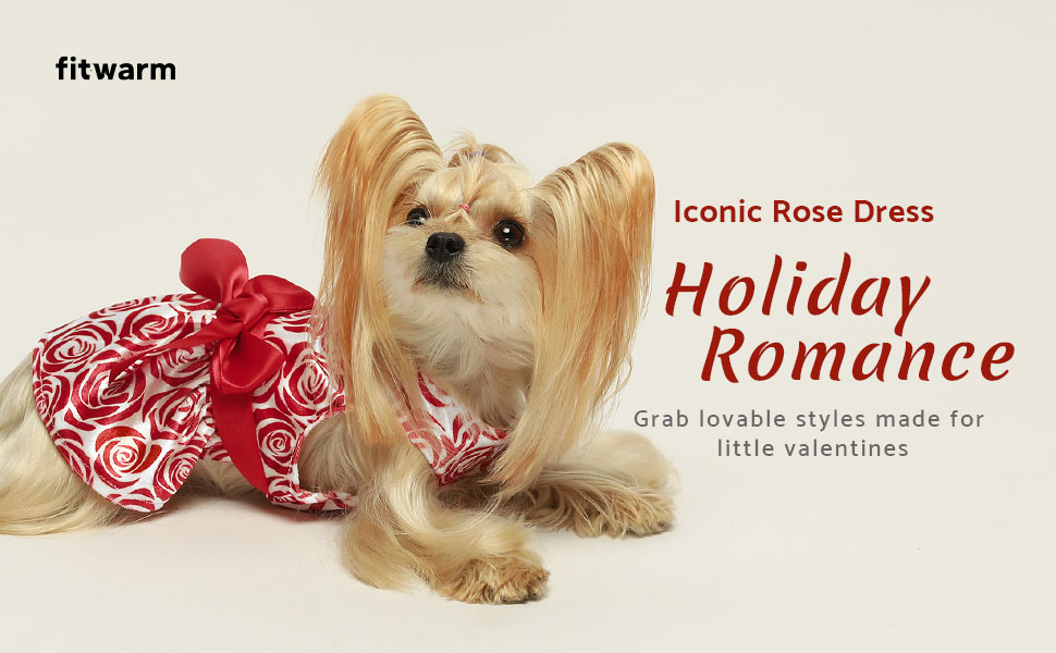 Fitwarm Mothers Day Dog Clothes Romantic Rose Dogs
