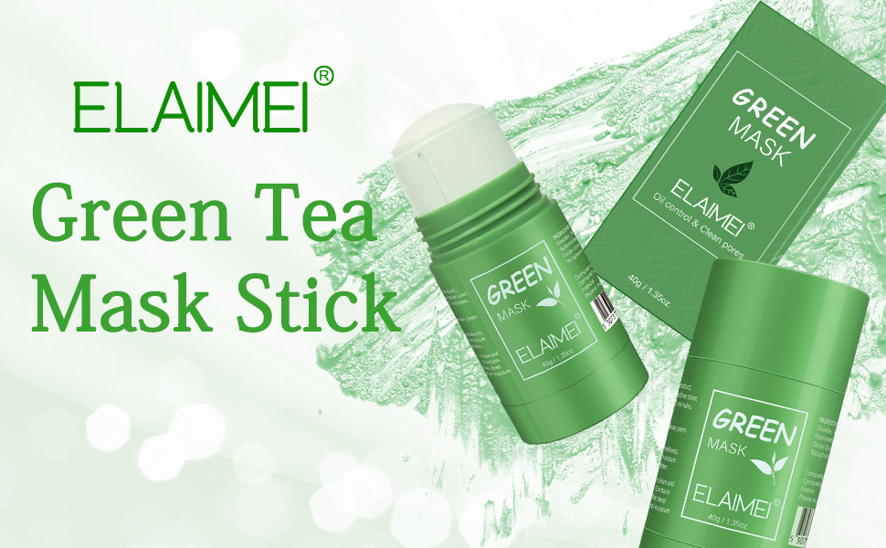 2 PCS Green Tea Mask Stick, Green Tea Mask, Green Tea Cleansing Mask