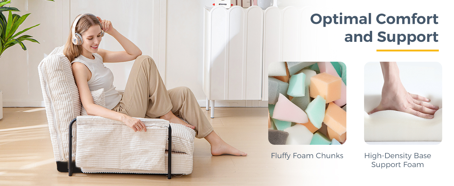 Adjustable Floor Sofa Couch with Pillow