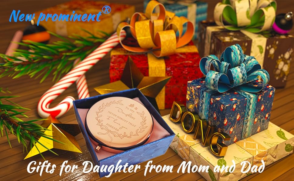 Daughter Birthday Gift from Mom and Dad | to My Daughter Rose Gold Pocket Mirror 