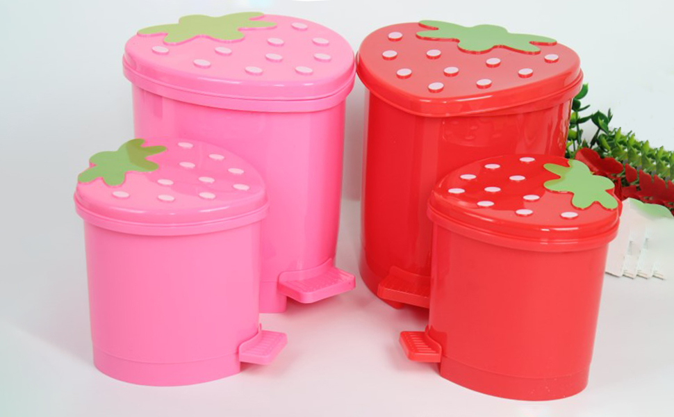 Strawberry Trash Can, Mini Strawberry Desk Trash Can Cute Trash Can Small Plastic