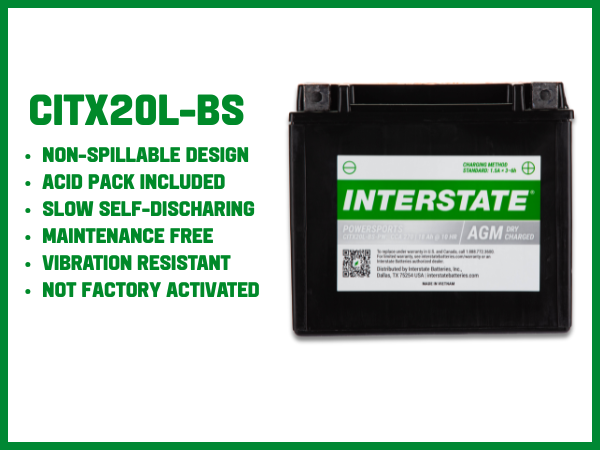 Amazon.com: Interstate Batteries YTX20HL-BS 12V 18Ah Powersports