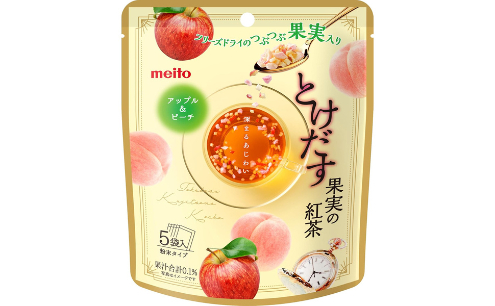 Amazon.co.jp: 名糖産業 とけだす果実の紅茶アップル＆ピーチ 5P