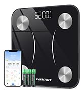 Bluetooth Body Fat Scales, INSMART Smart Digital Bathroom Weight Weighing Scales for Body Composi...