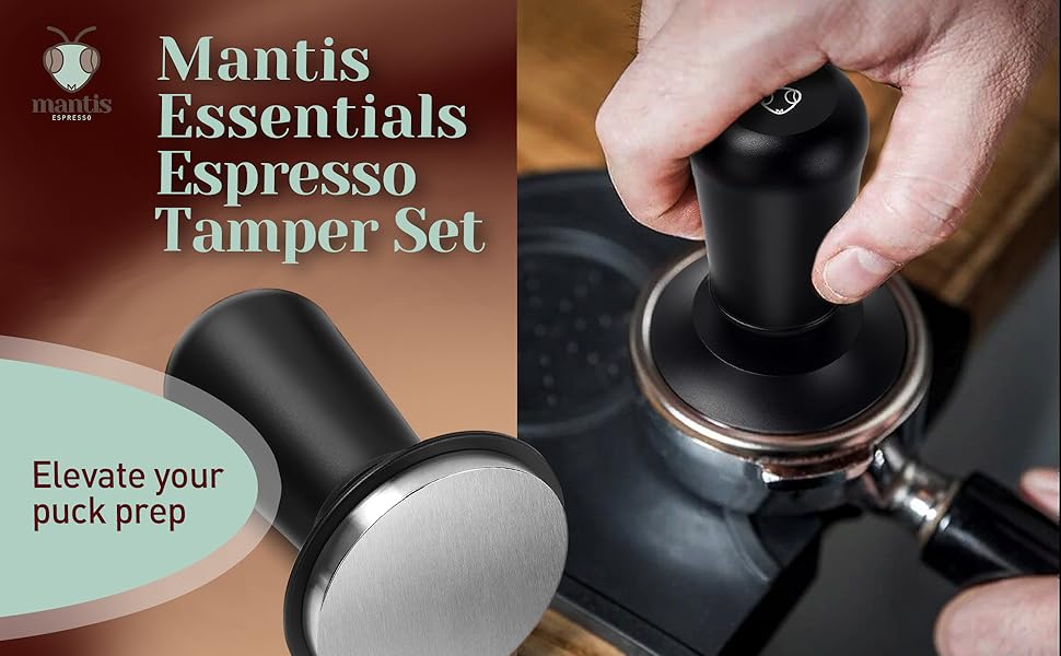 Espresso tamper being used