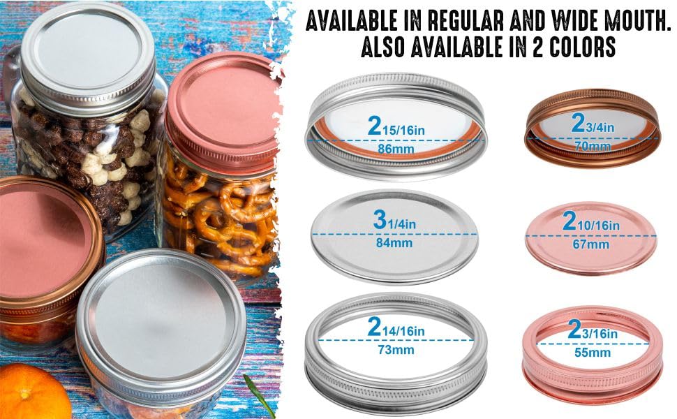 200 pcs (100 pcs Canning Lids + 100 pcs Rings) Regular