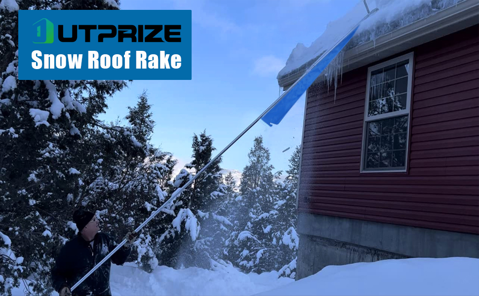 OUTPRIZE Snow Roof Rake, 630FT Aluminum Detachable Snow