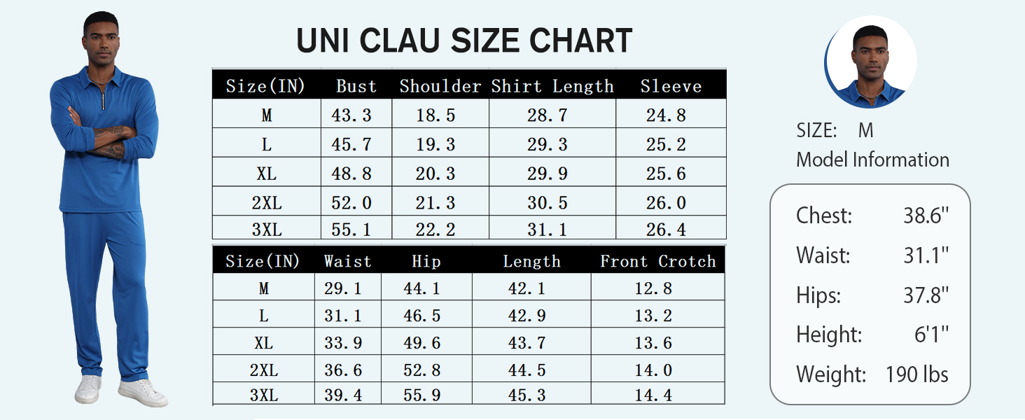 Men's Tracksuit 2 Piece Quarter Zip Sweatsuit Sets